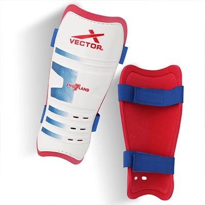 VECTOR X ENGLAND FOOTBALL SHIN GUARD WITH ADJUSTABLE VELCRO STRAP (S/M, ENGLAND)