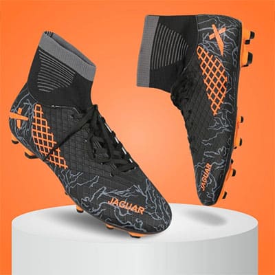 VECTOR X JAGUAR FOOTBALL SHOES FOR MEN BLACK-ORANGE