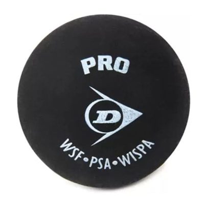 DUNLOP Pro 2 Dot Squash Ball (Pack of 1, Black, Yellow)